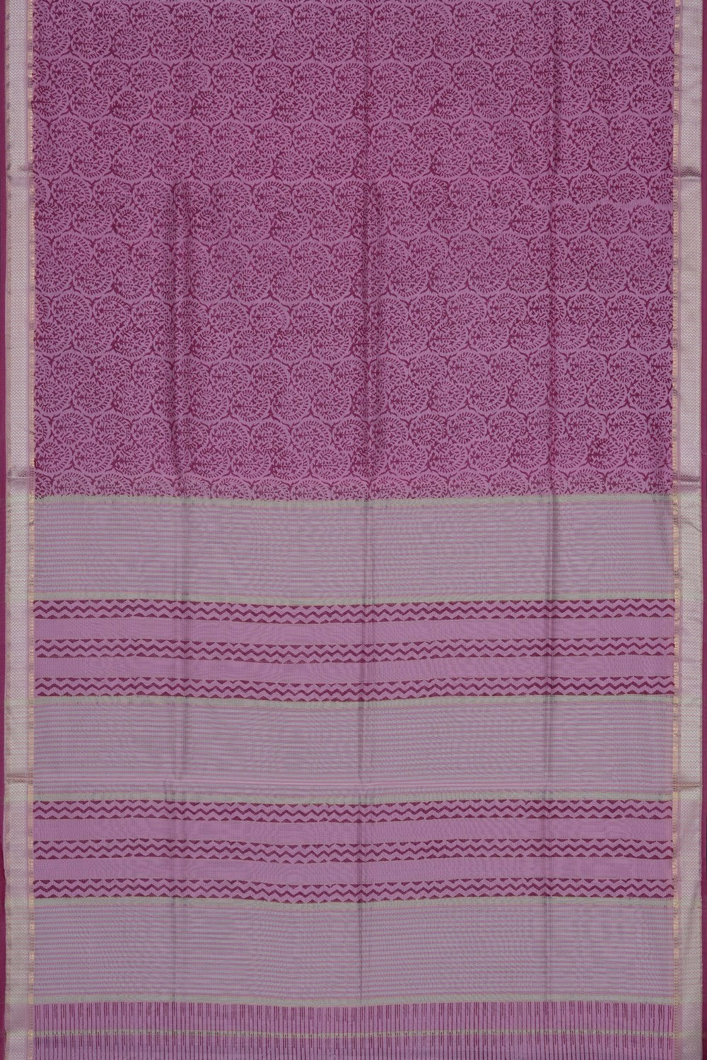 Image of Lotus Pink Floral Printed Silk Cotton Saree