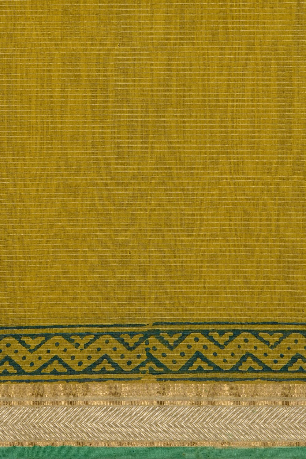 Image of Teal-Green Floral Printed Silk Cotton Saree