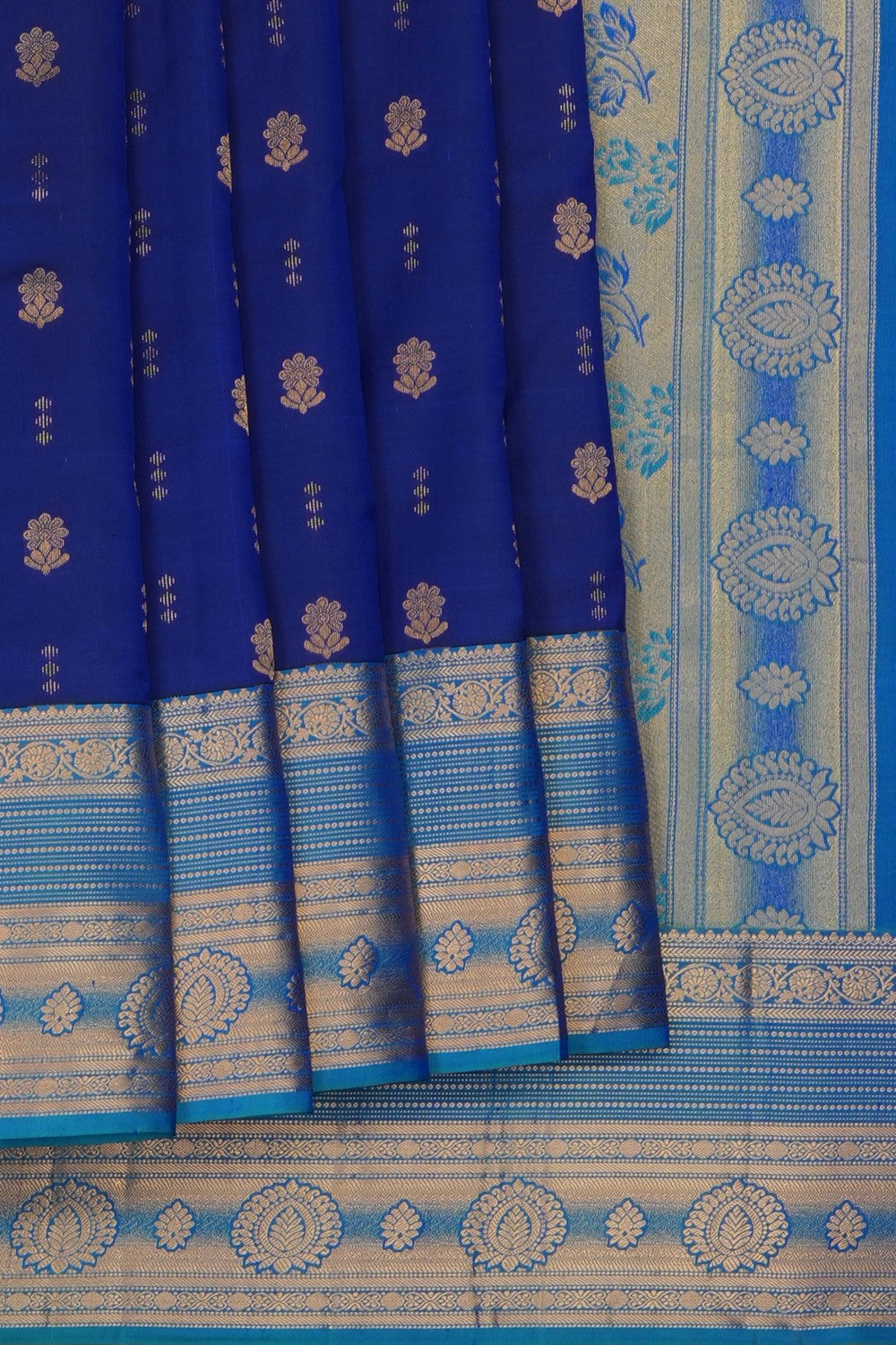 Image of Indigo Blue South Silk Saree
