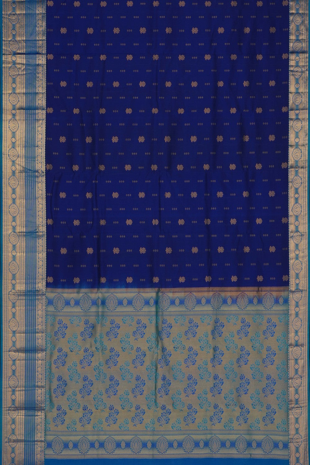 Image of Indigo Blue South Silk Saree