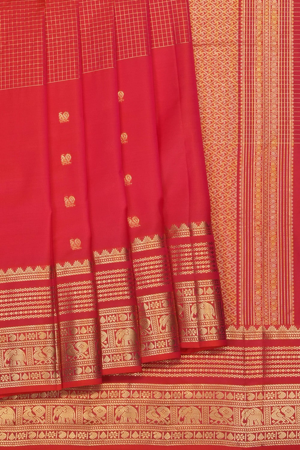 Image of Fuchsia-Pink South Silk Saree