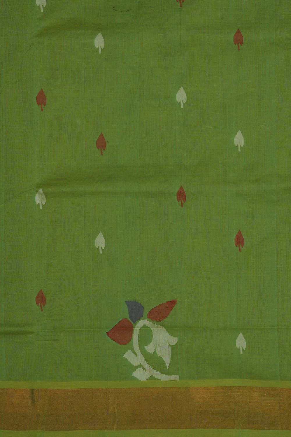 Image of Green Cotton Saree