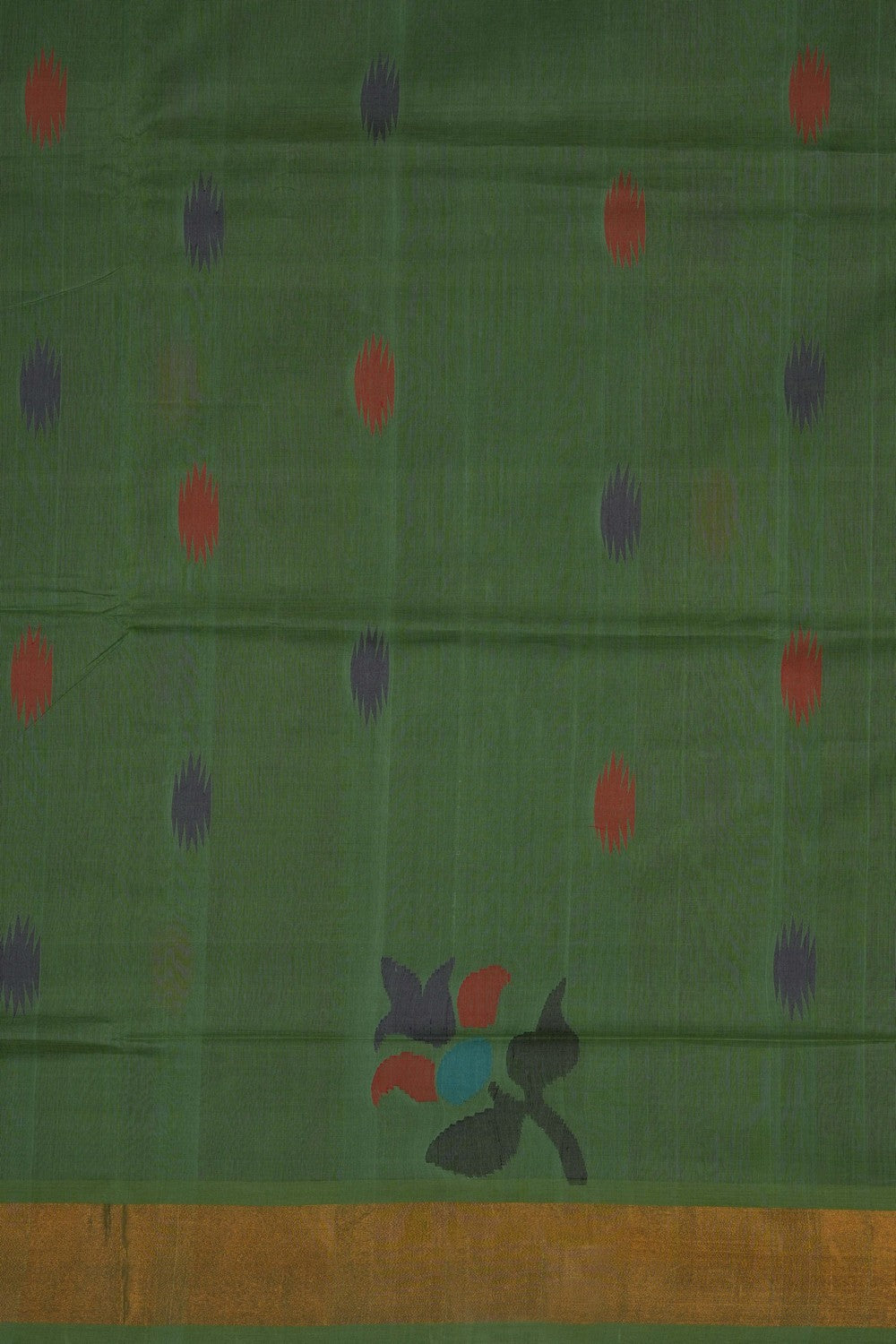Image of Meadow Green Cotton Saree