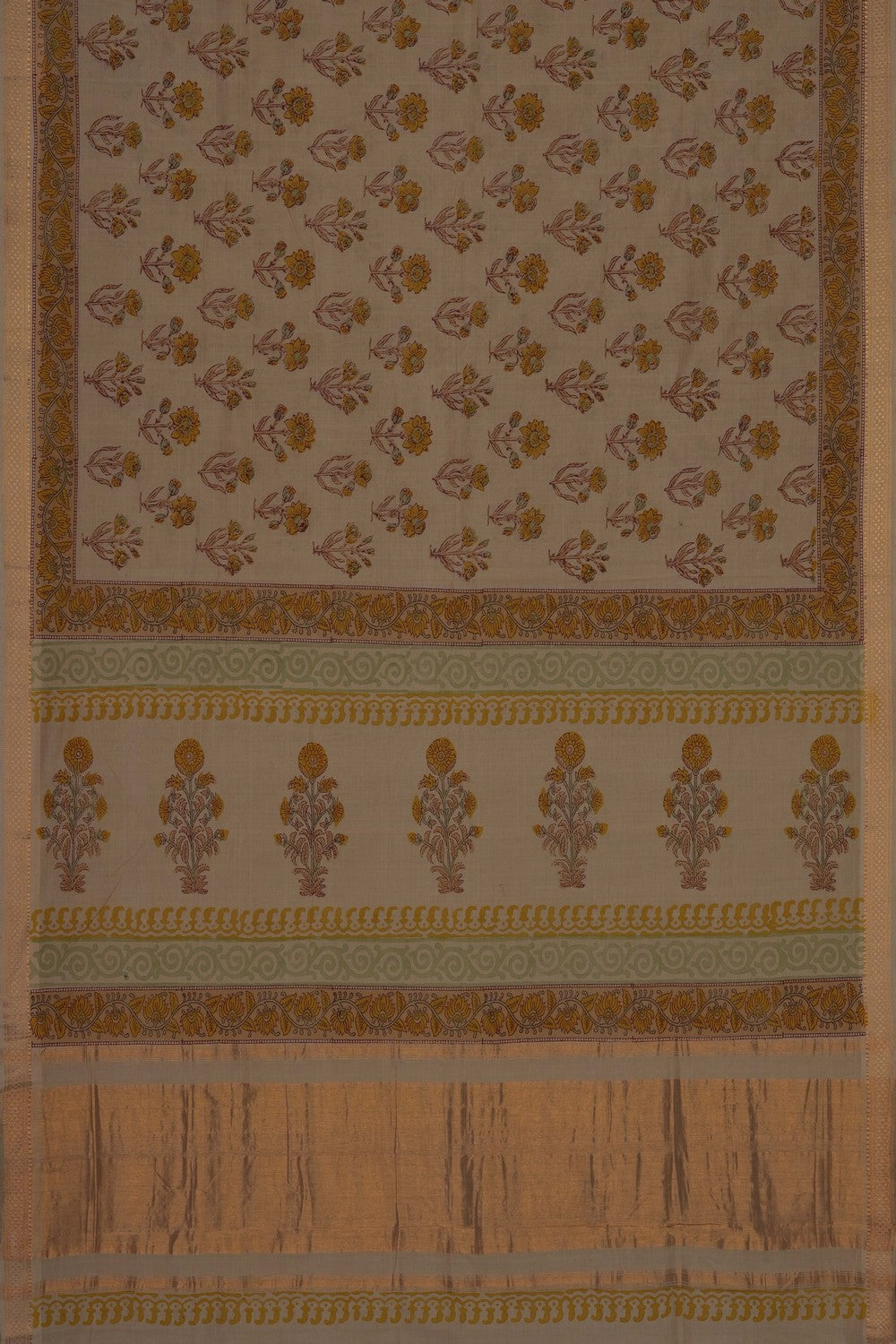Image of Beige Mangalagiri Cotton Saree