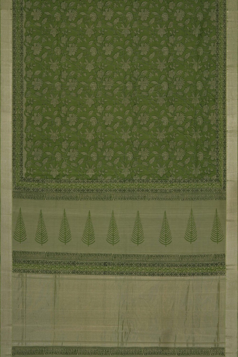 Image of Sage Green Mangalagiri Cotton Saree