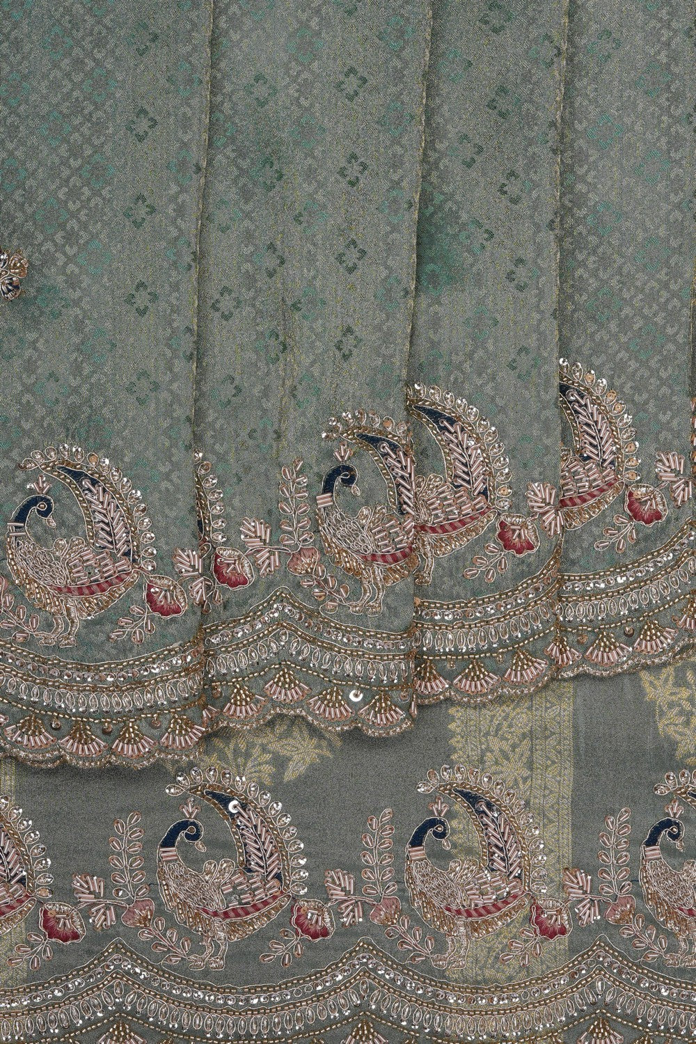 Image of Sea Green Embroidery Saree