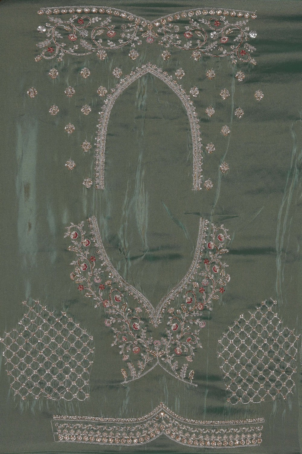 Image of Sea Green Embroidery Saree
