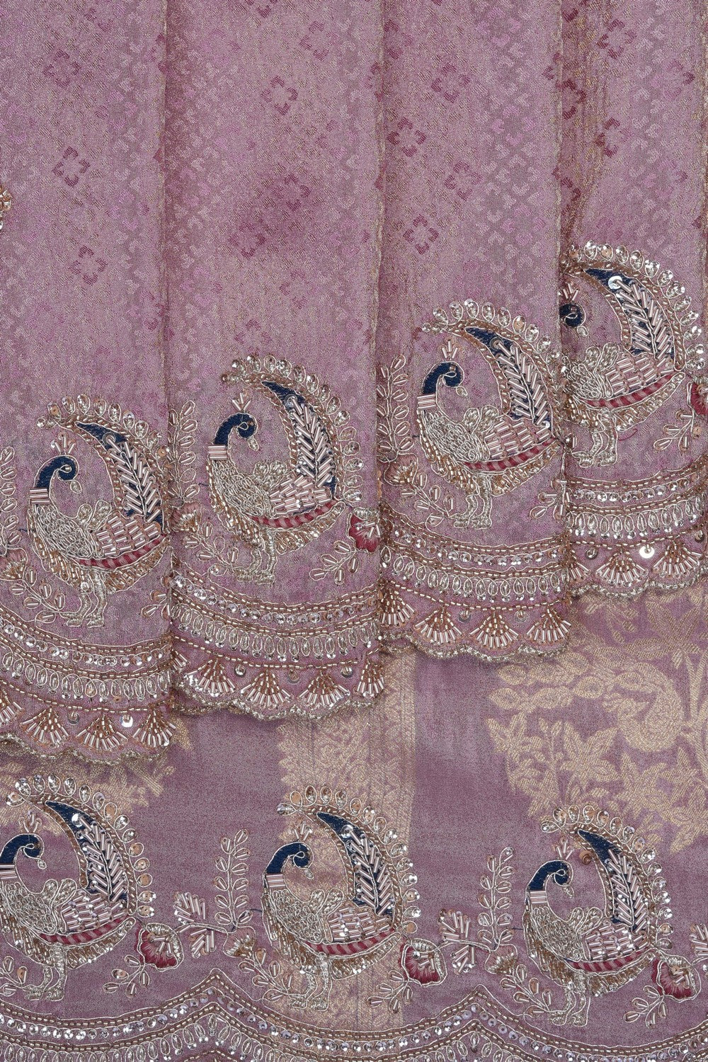 Image of Onion Pink Embroidery Saree