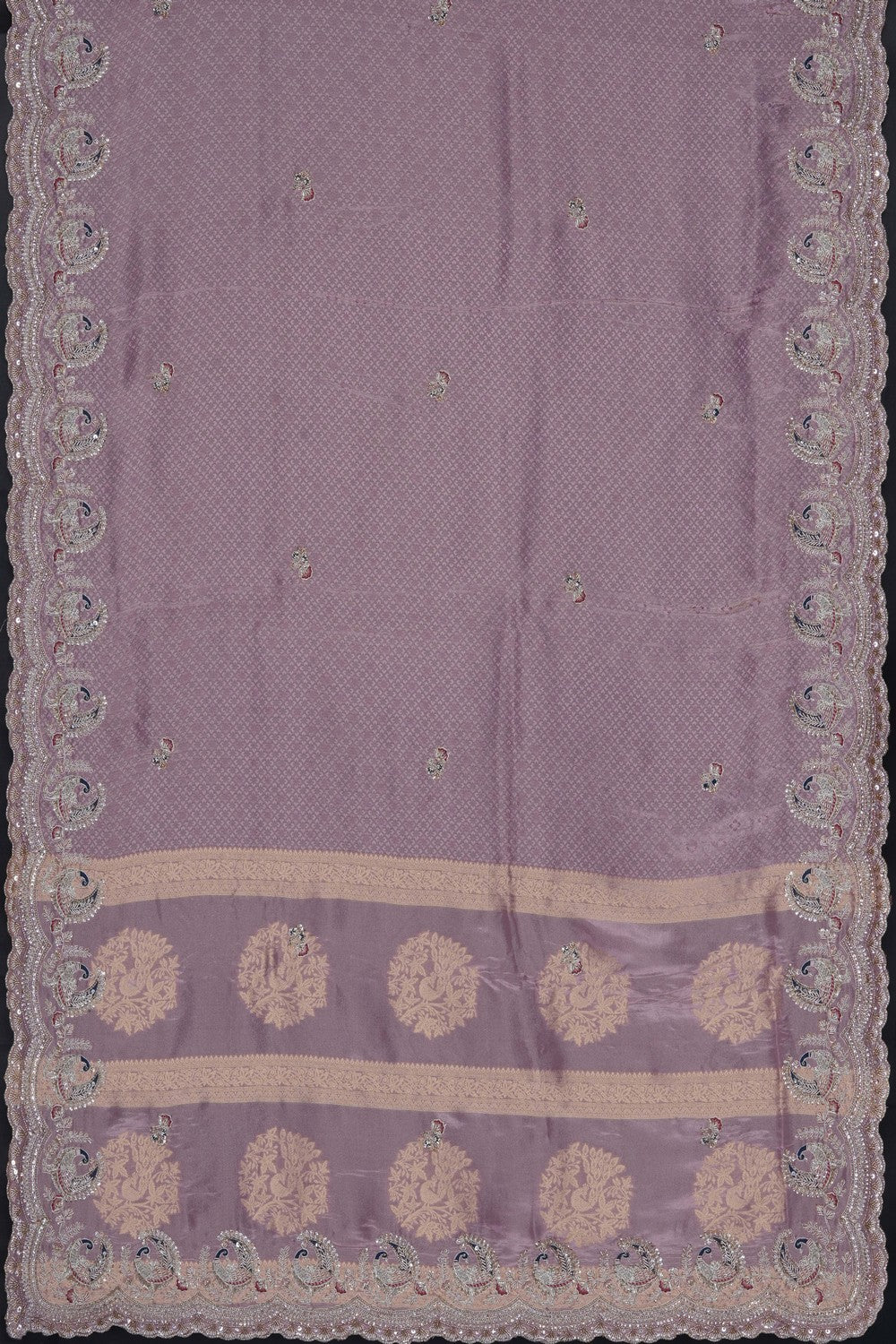 Image of Onion Pink Embroidery Saree