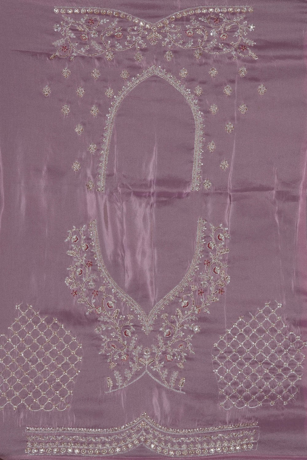 Image of Onion Pink Embroidery Saree