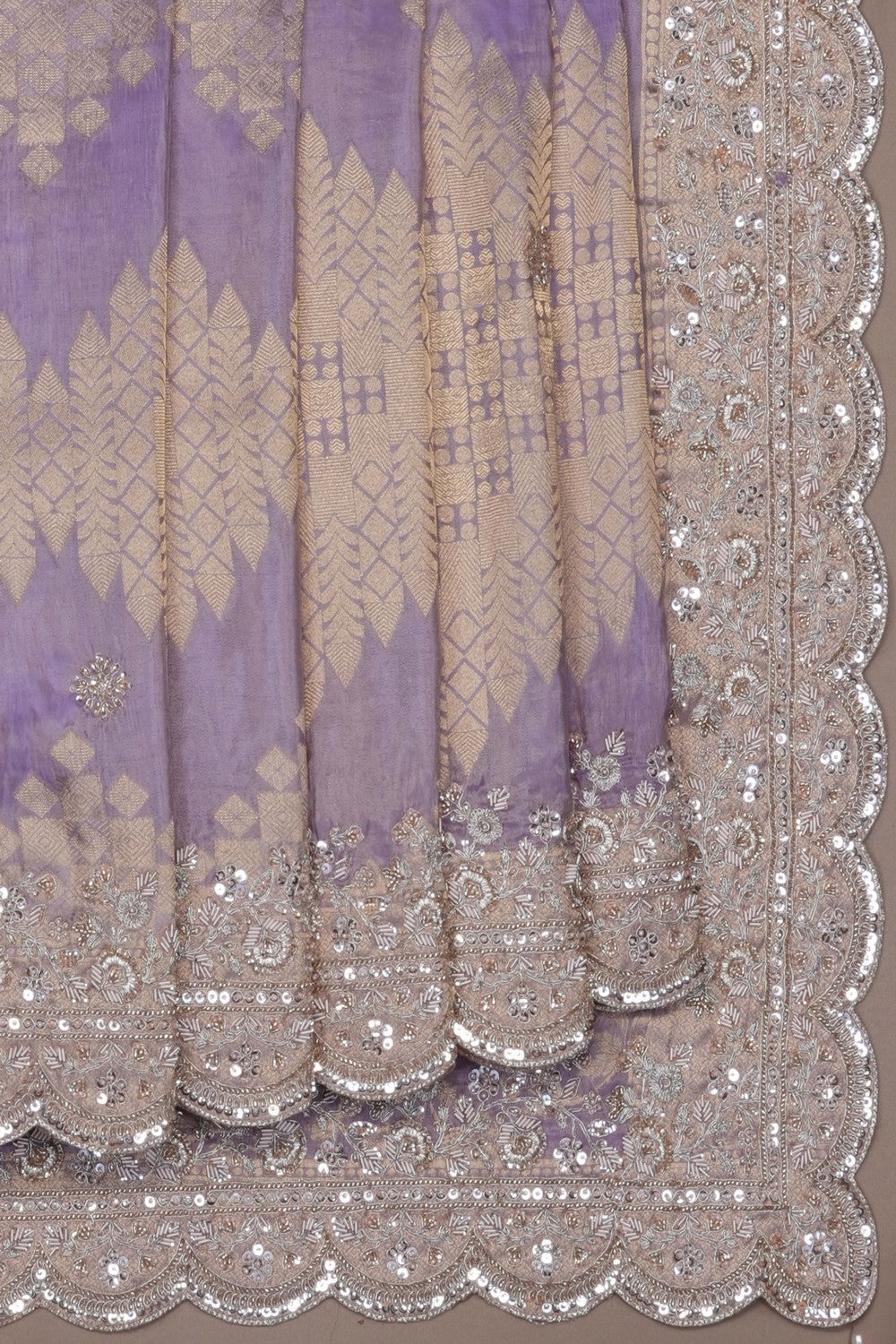 Image of Purple Embroidery Saree