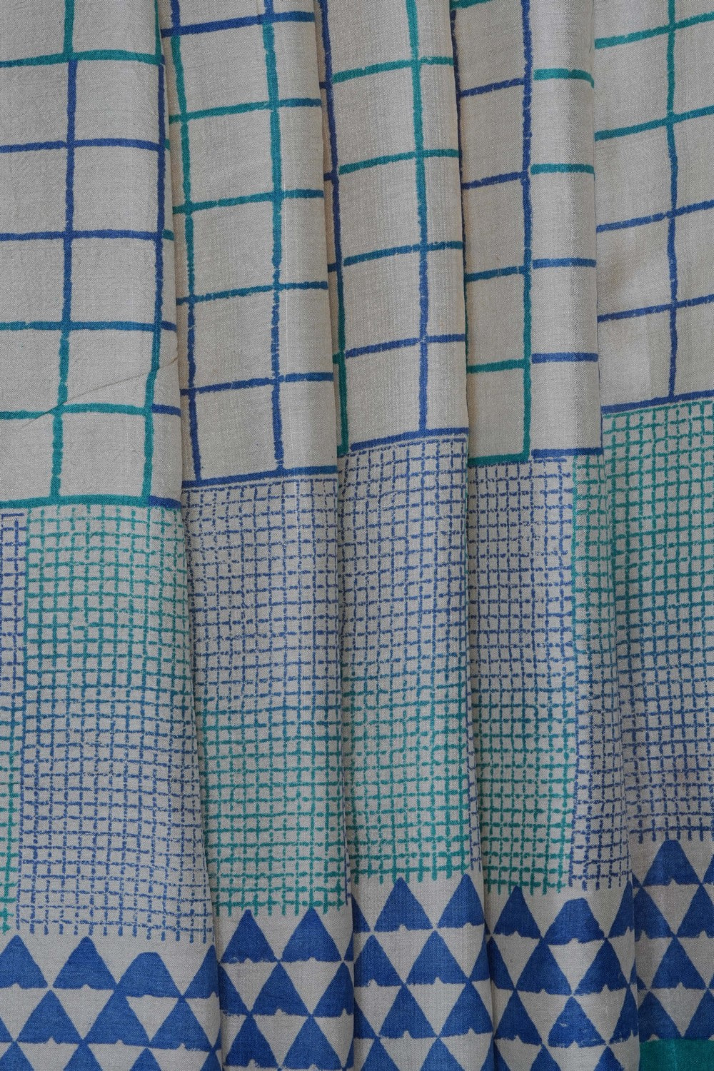 Image of Off-White Desi Tussar Silk Saree