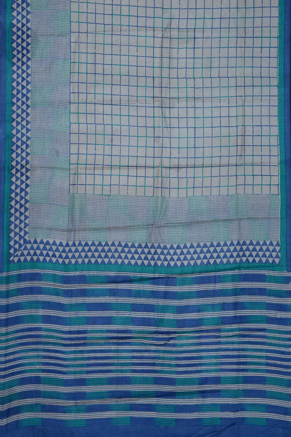 Image of Off-White Desi Tussar Silk Saree