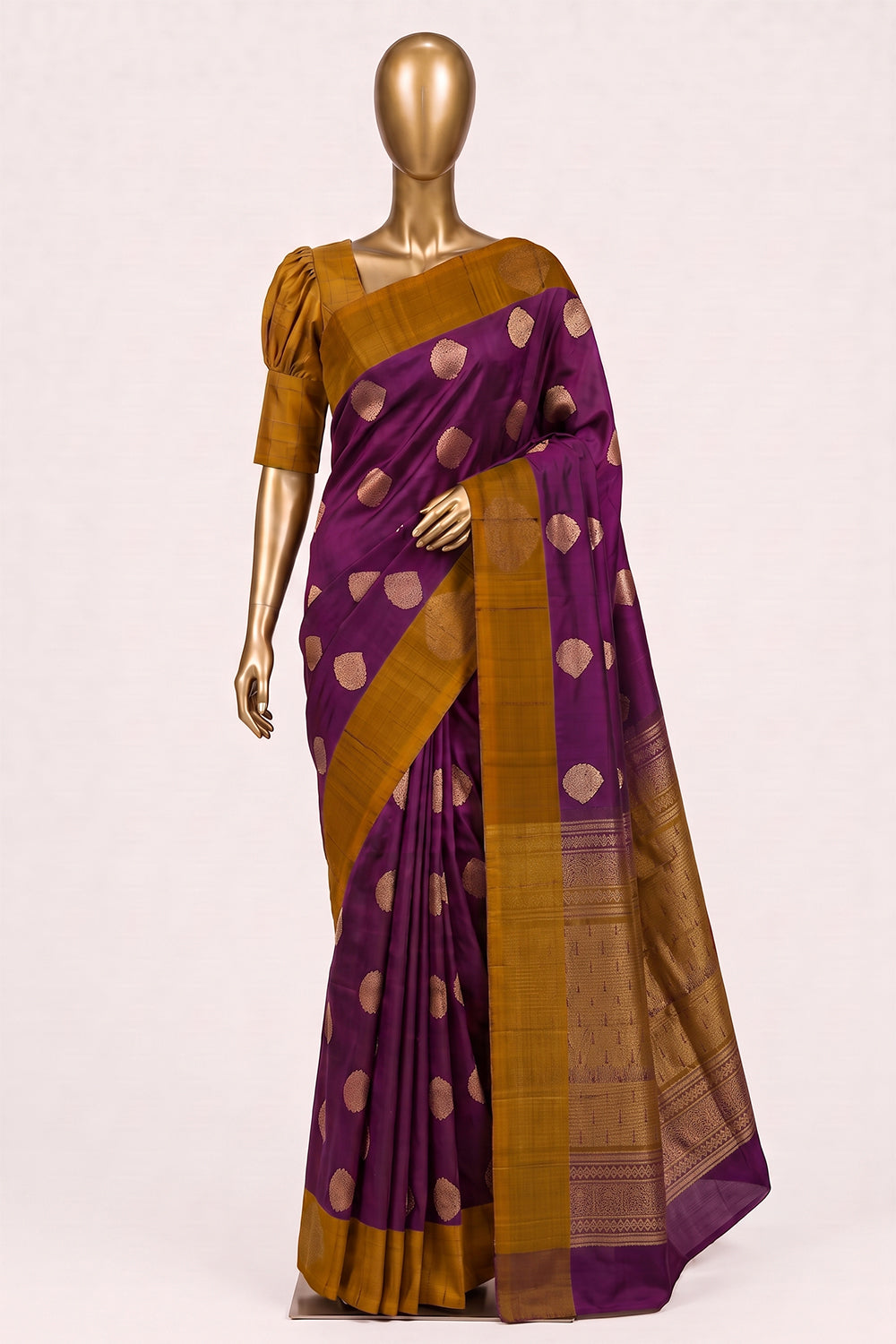 Image of Plum-Pink South Silk Saree