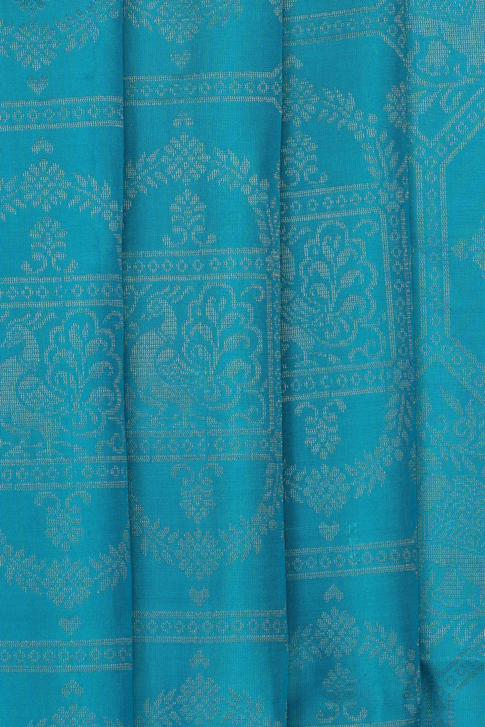 Image of Blue South Silk Brocade Saree