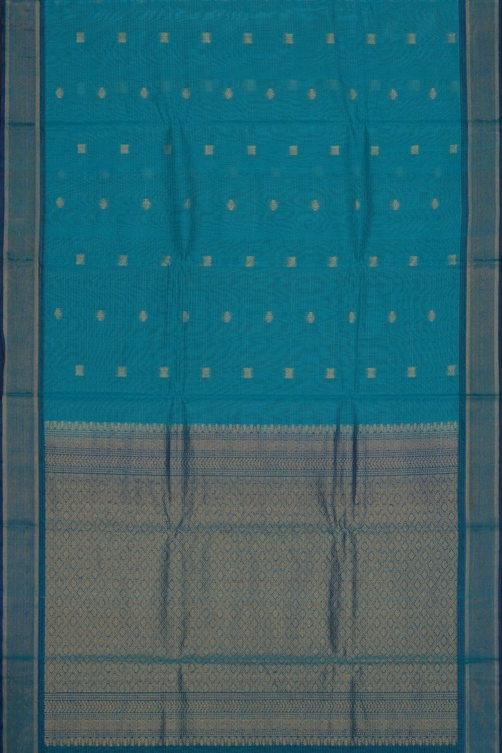 Image of Blue Silk Cotton Saree