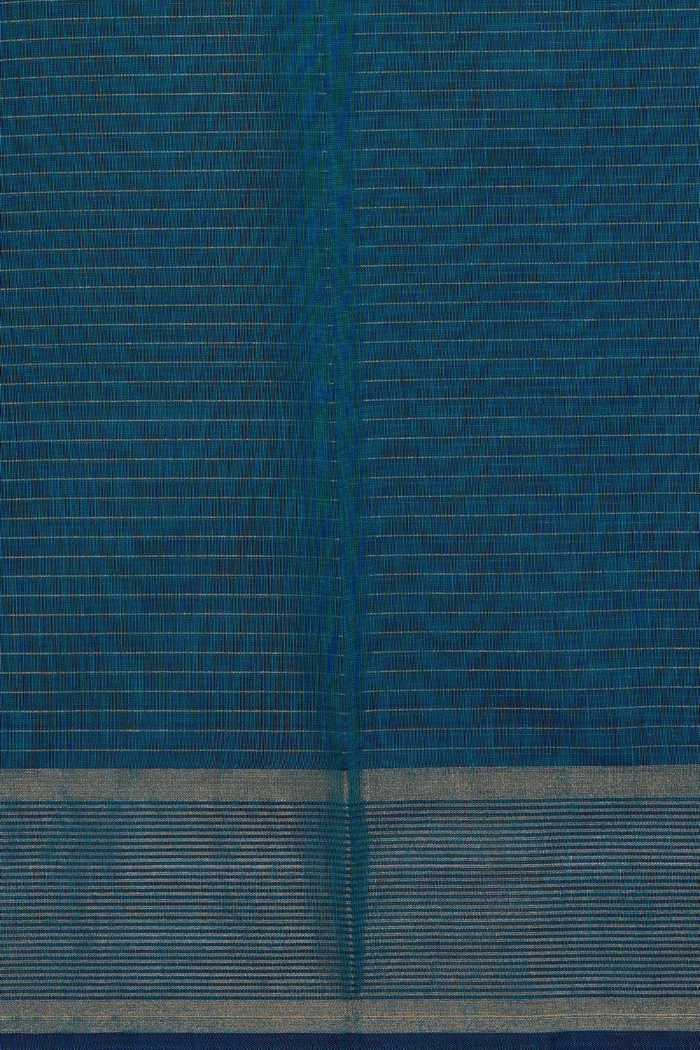 Image of Blue Silk Cotton Saree