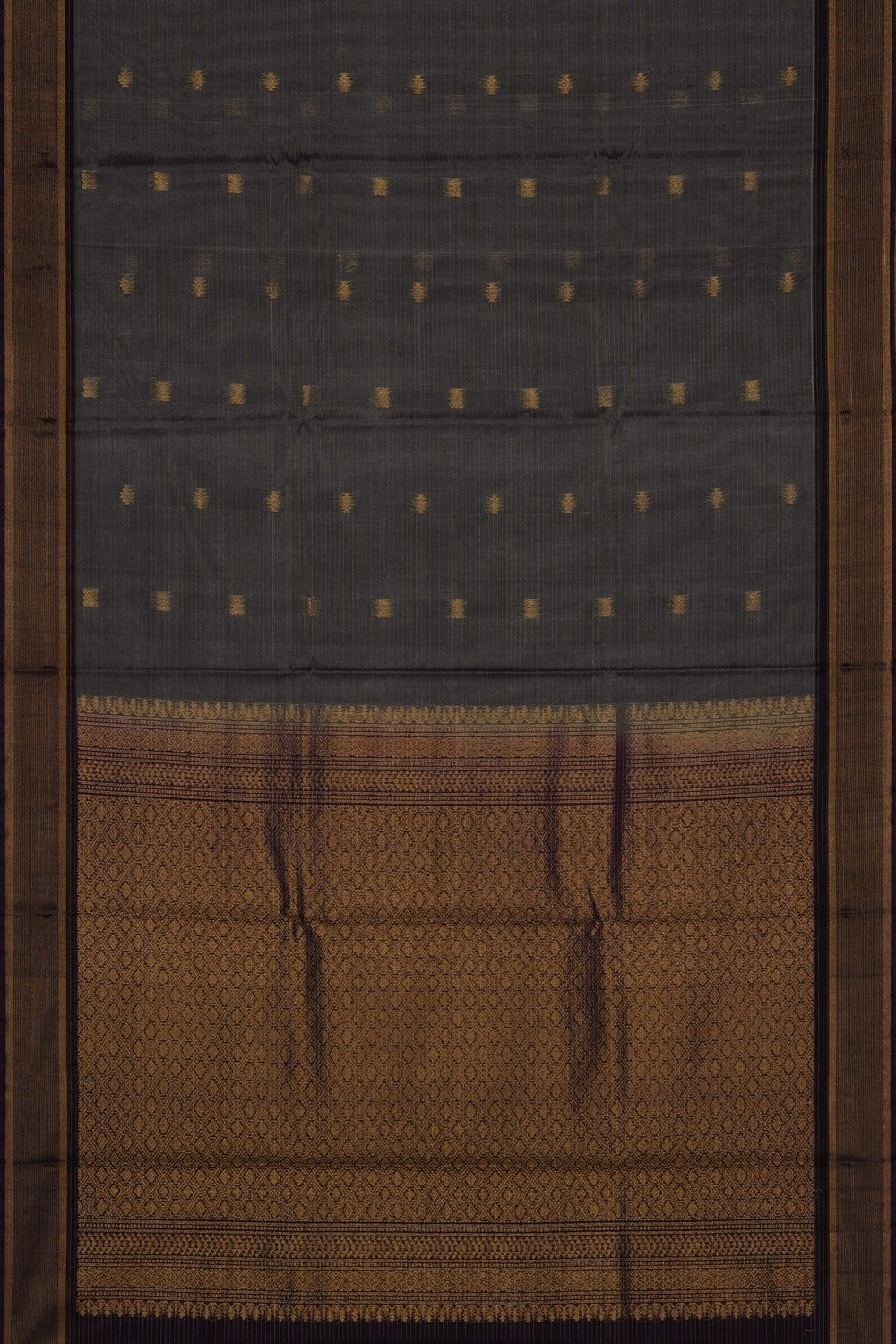 Image of Grey Silk Cotton Saree
