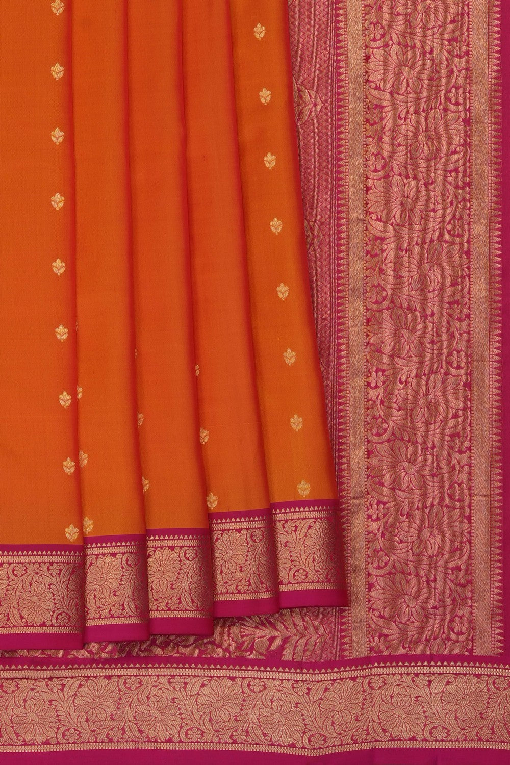 Image of Orange South Silk Saree