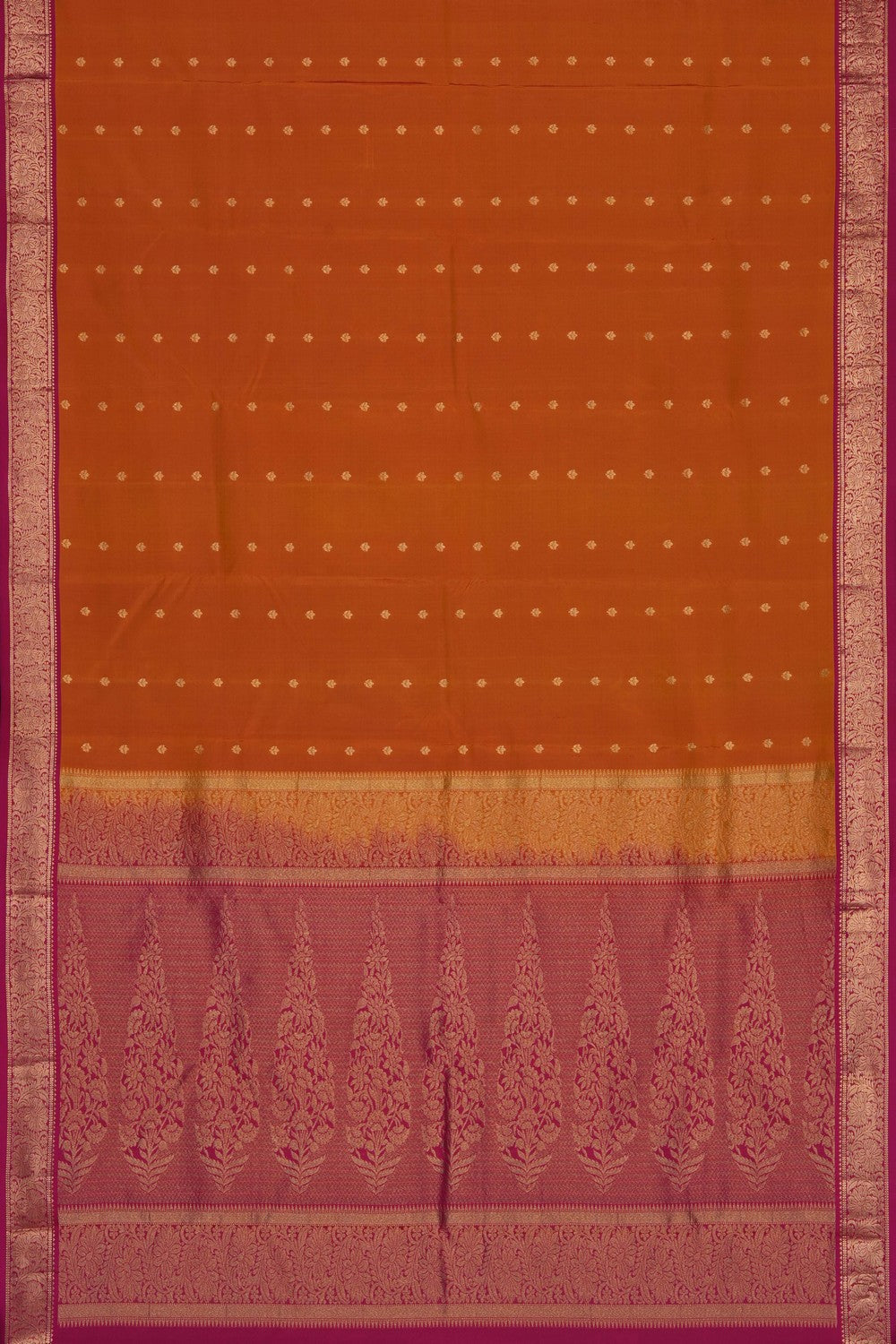 Image of Orange South Silk Saree