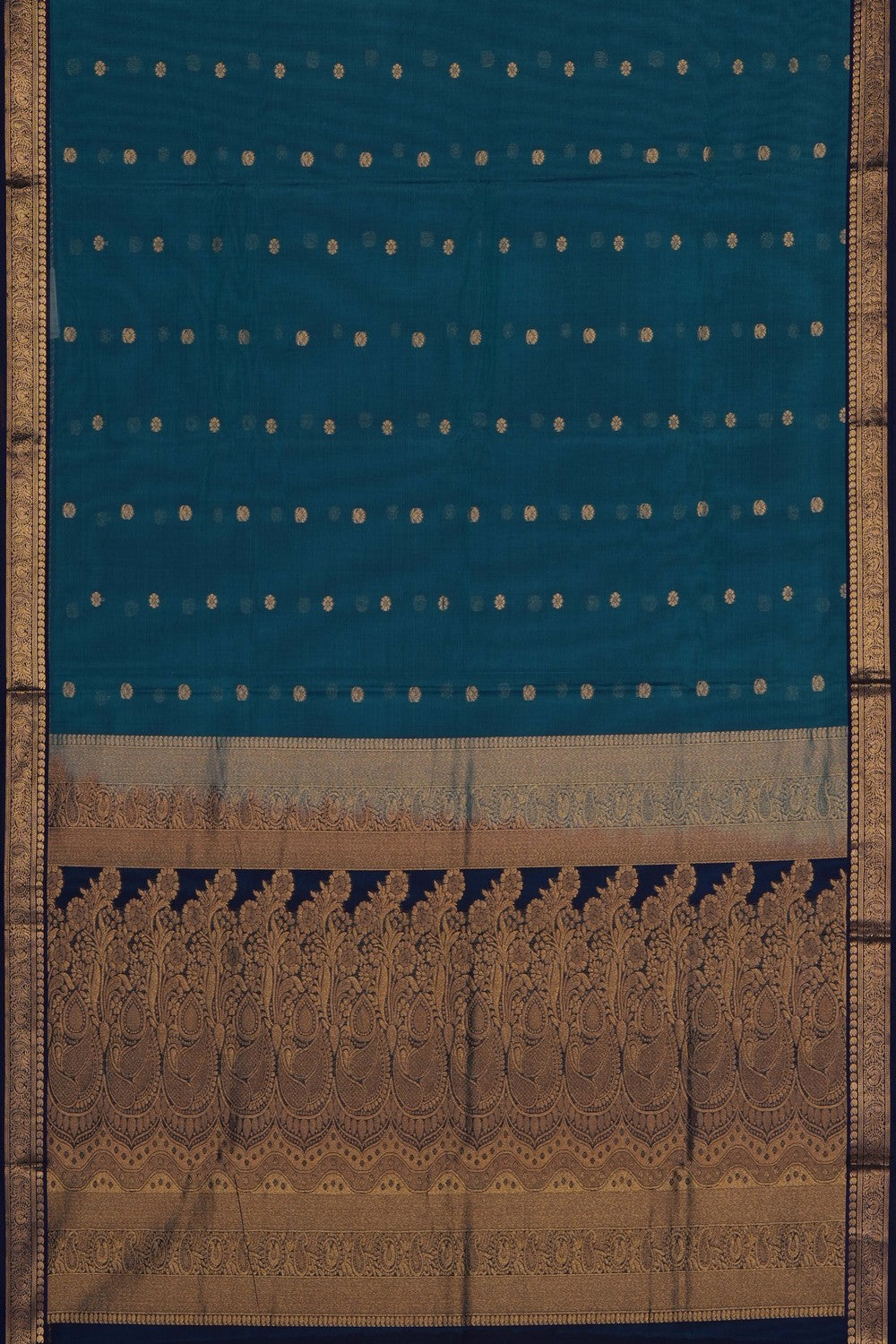 Image of Blue Silk Cotton Saree