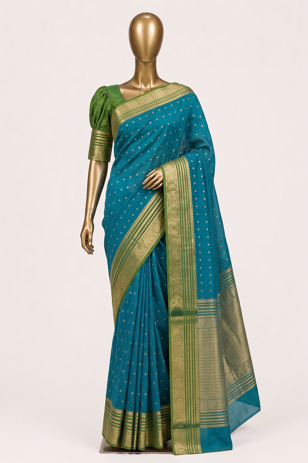 Image of Blue South Silk Cotton Saree