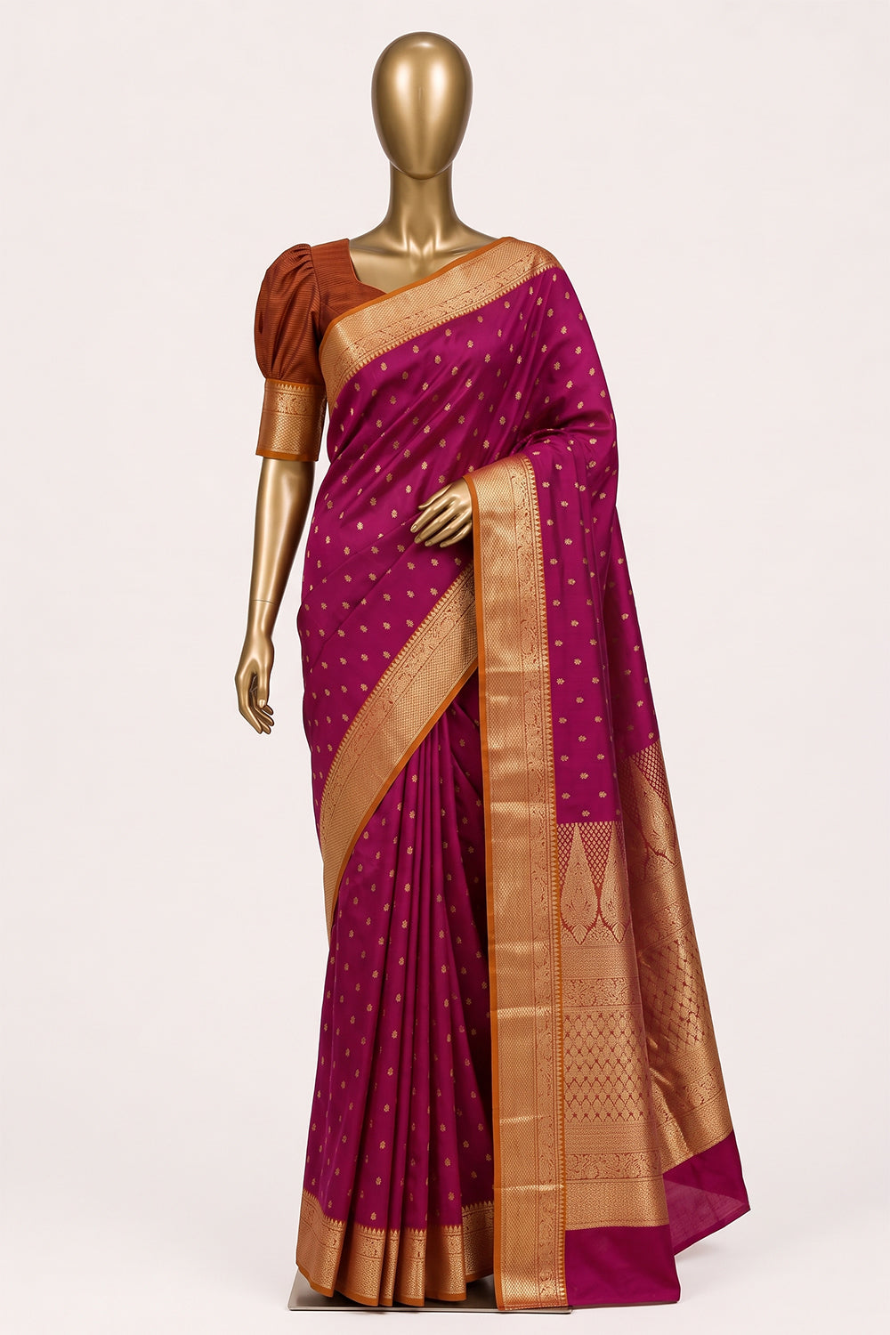 Image of Pink South Silk Cotton Saree