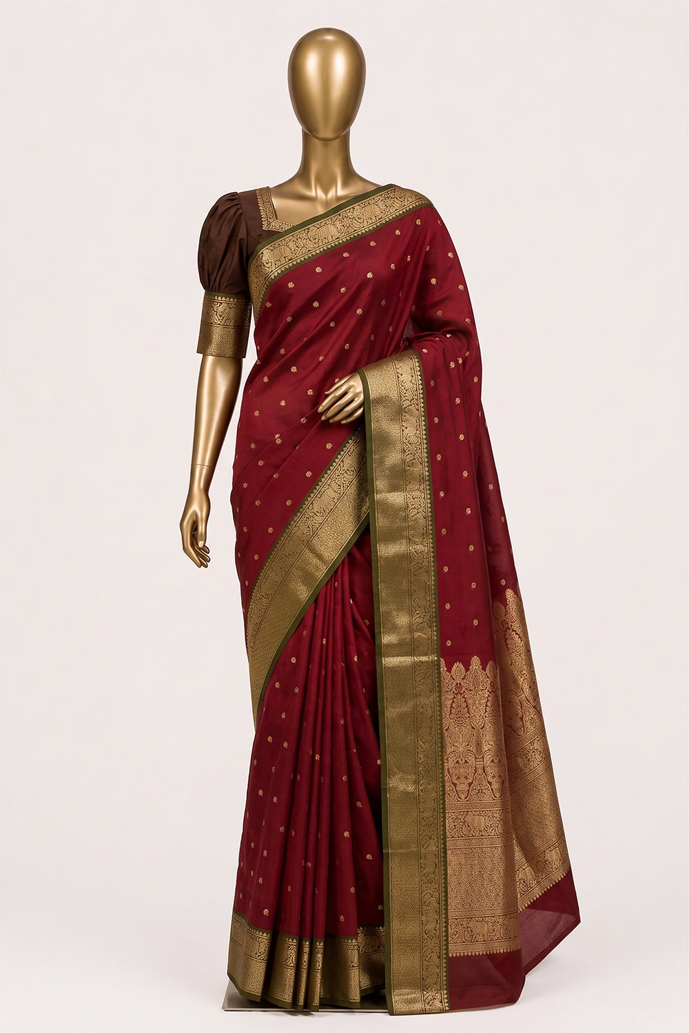 Image of Red South Silk Cotton Saree