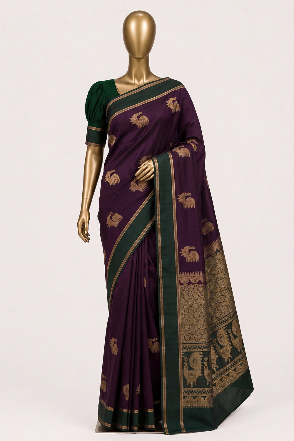 Image of Violet Silk Cotton Saree