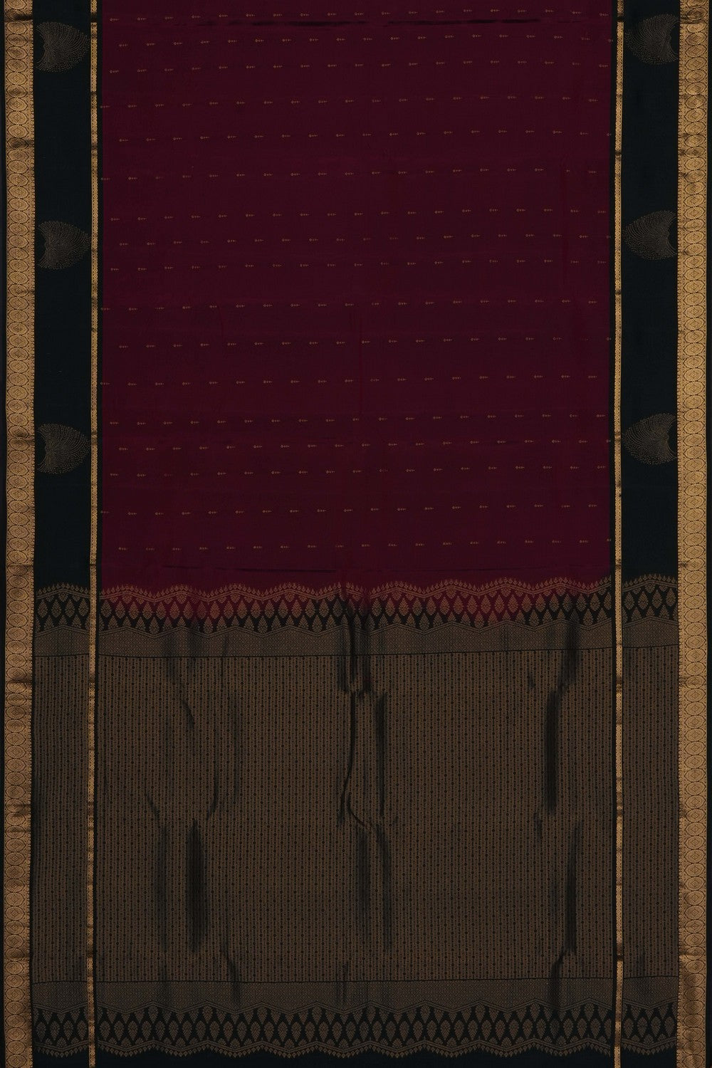 Image of Caramel Maroon Silk Saree