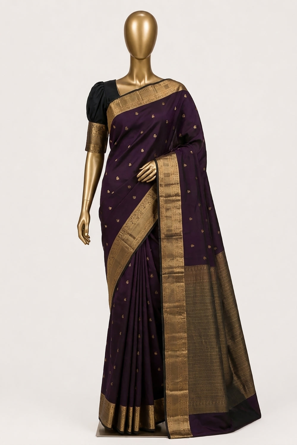 Image of Violet Silk Saree