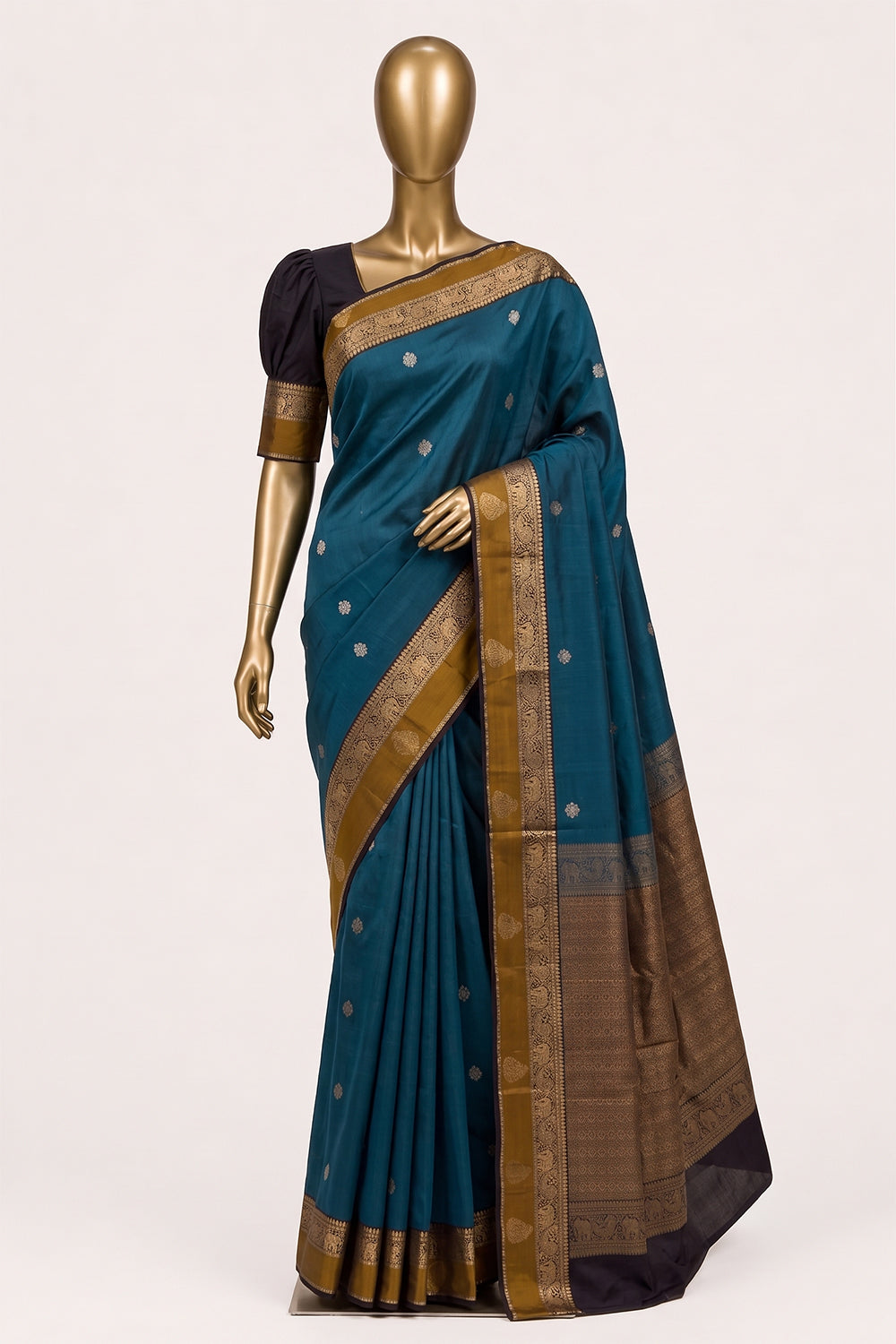 Image of Blue Silk Saree