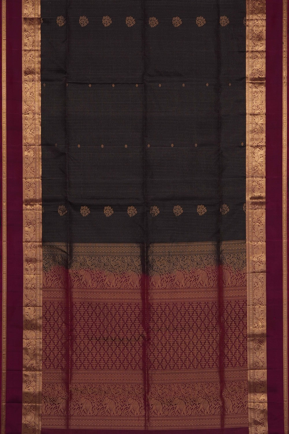 Image of Violet South Silk Kattam Saree
