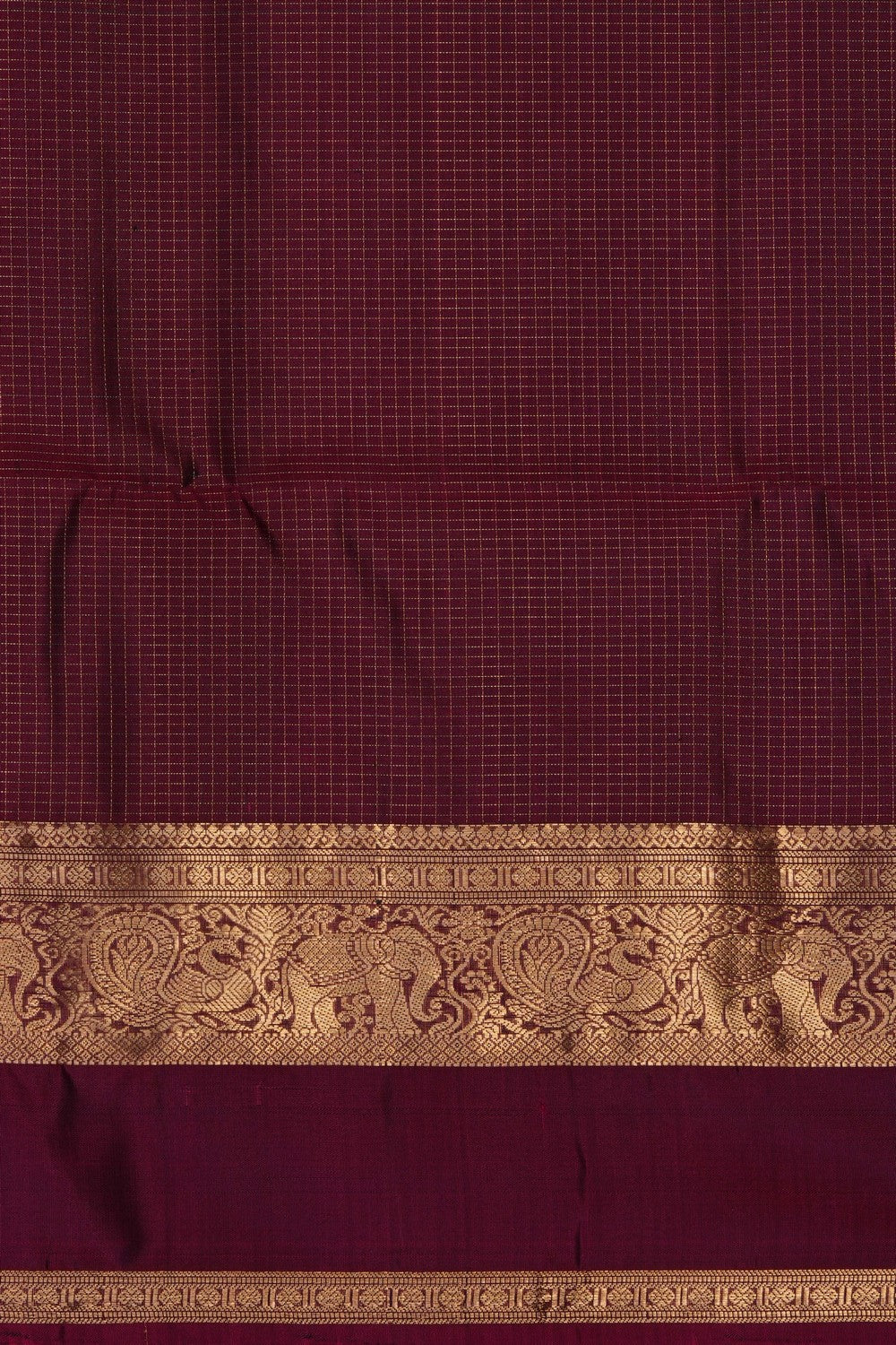 Image of Violet South Silk Kattam Saree