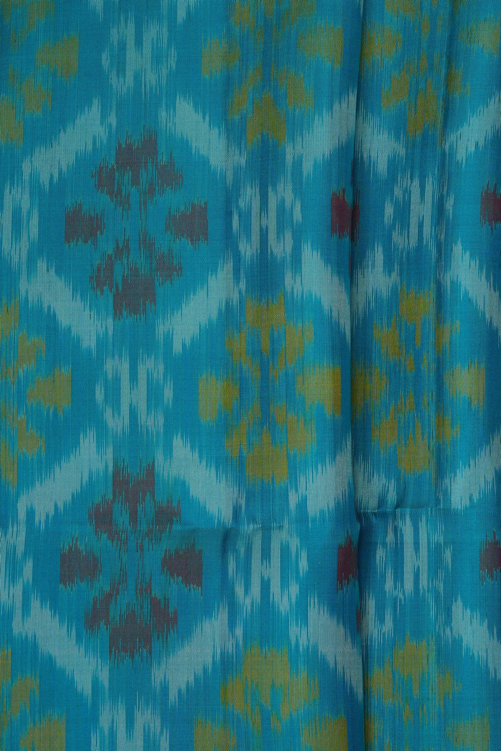 Image of South Silk Ikat Fusion Saree