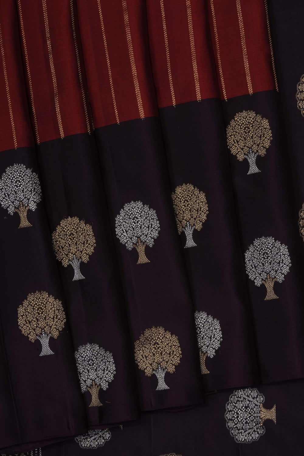 Image of Burgundy Red South Silk Saree