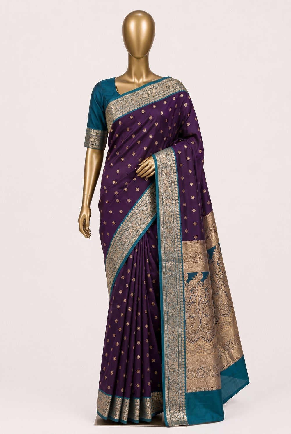 Image of Violet South Silk Cotton Saree