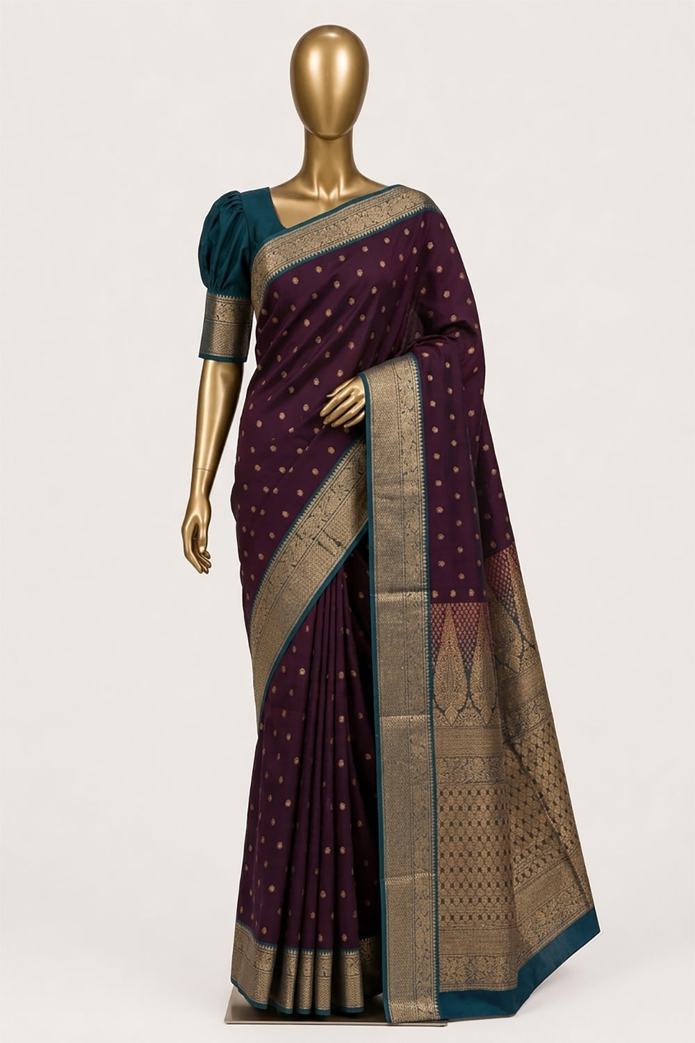 Image of Purple South Silk Cotton Saree