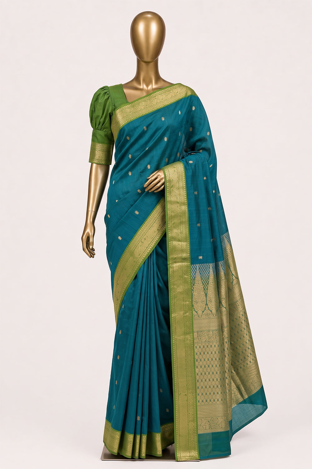 Image of Sea Green South Silk Cotton Saree