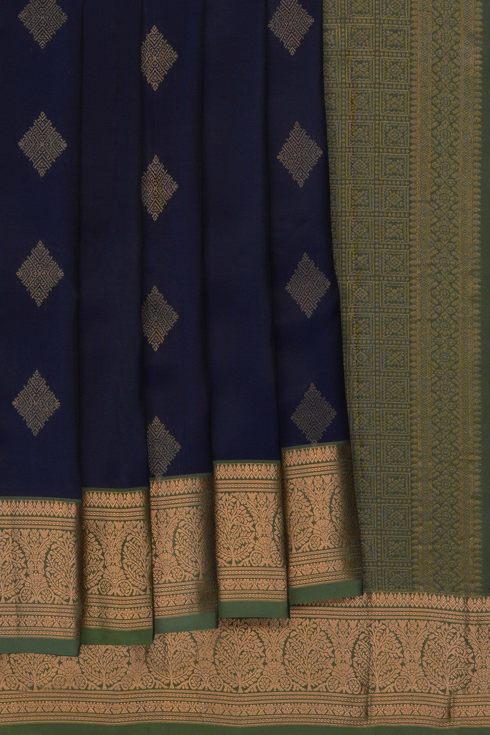 Image of Navy Blue South Silk Saree