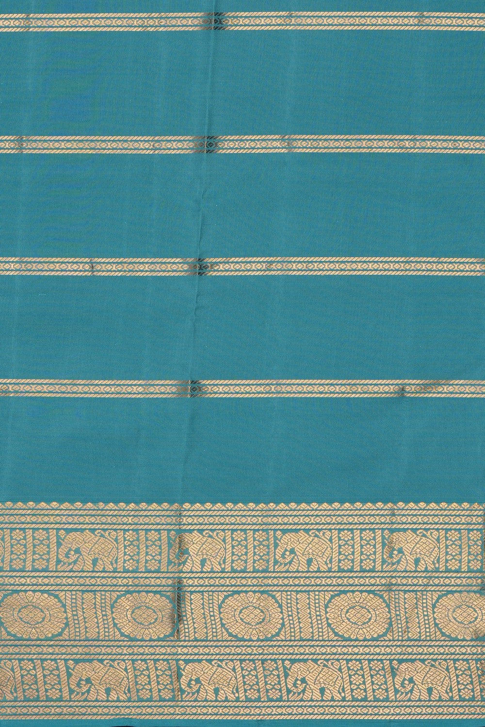 Image of Pond Blue South Silk Kattam Saree