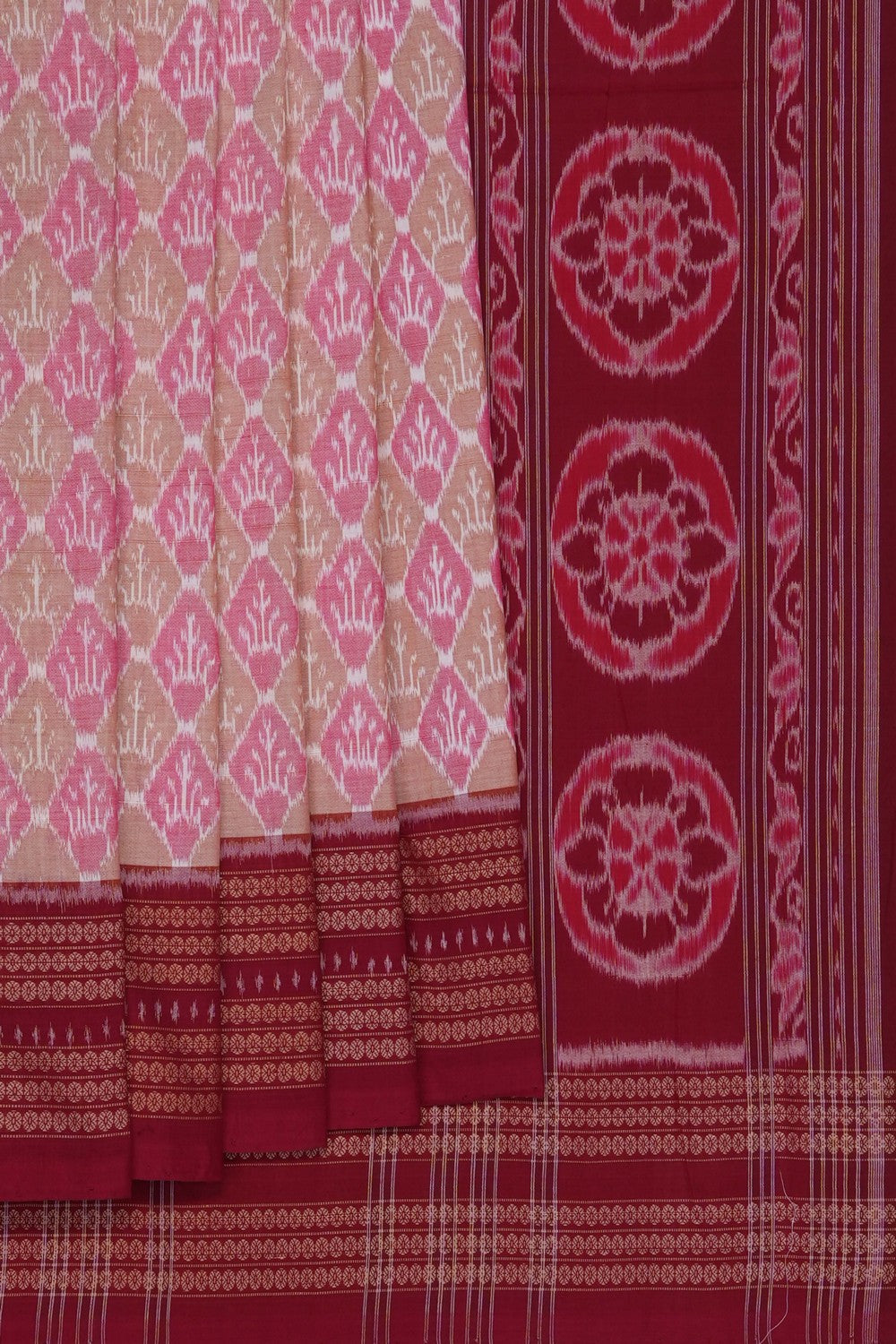 Image of Pink Sambalpuri Cotton Saree