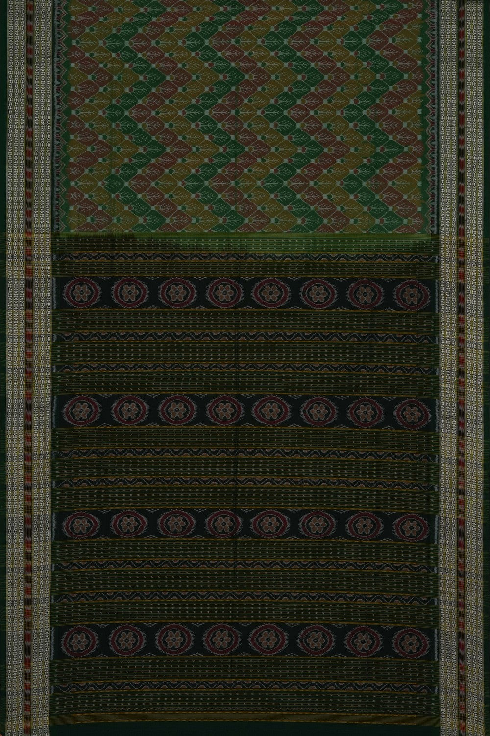 Image of Green Sambalpuri Cotton Saree