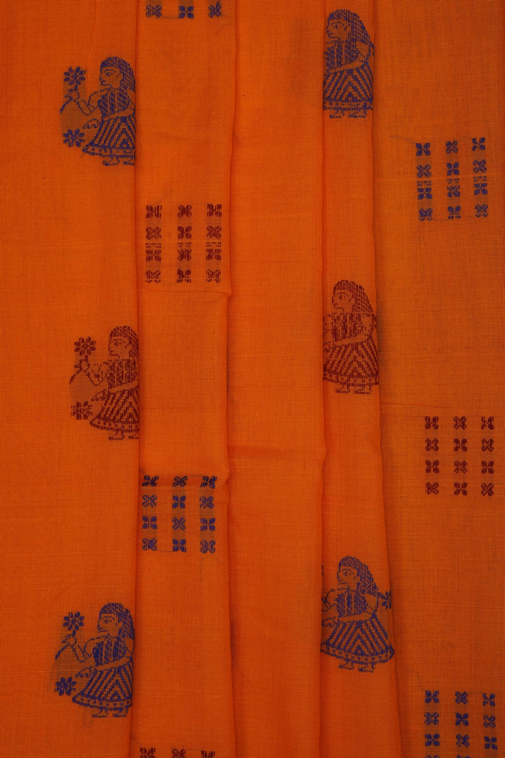 Image of Orange Sambalpuri Cotton Saree