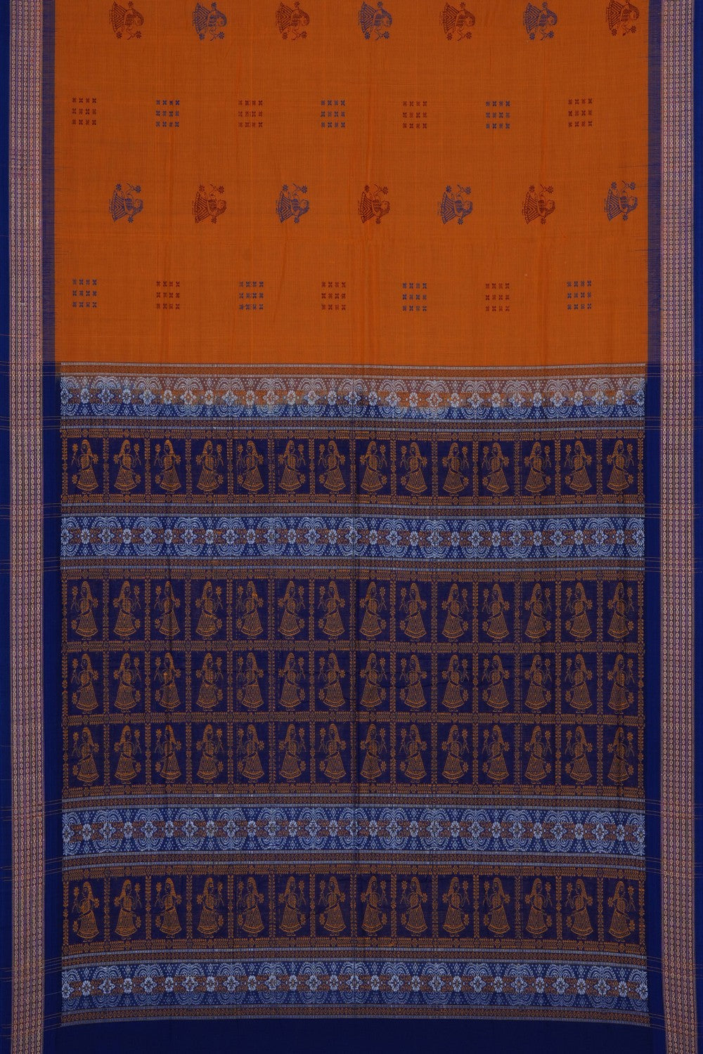 Image of Orange Sambalpuri Cotton Saree