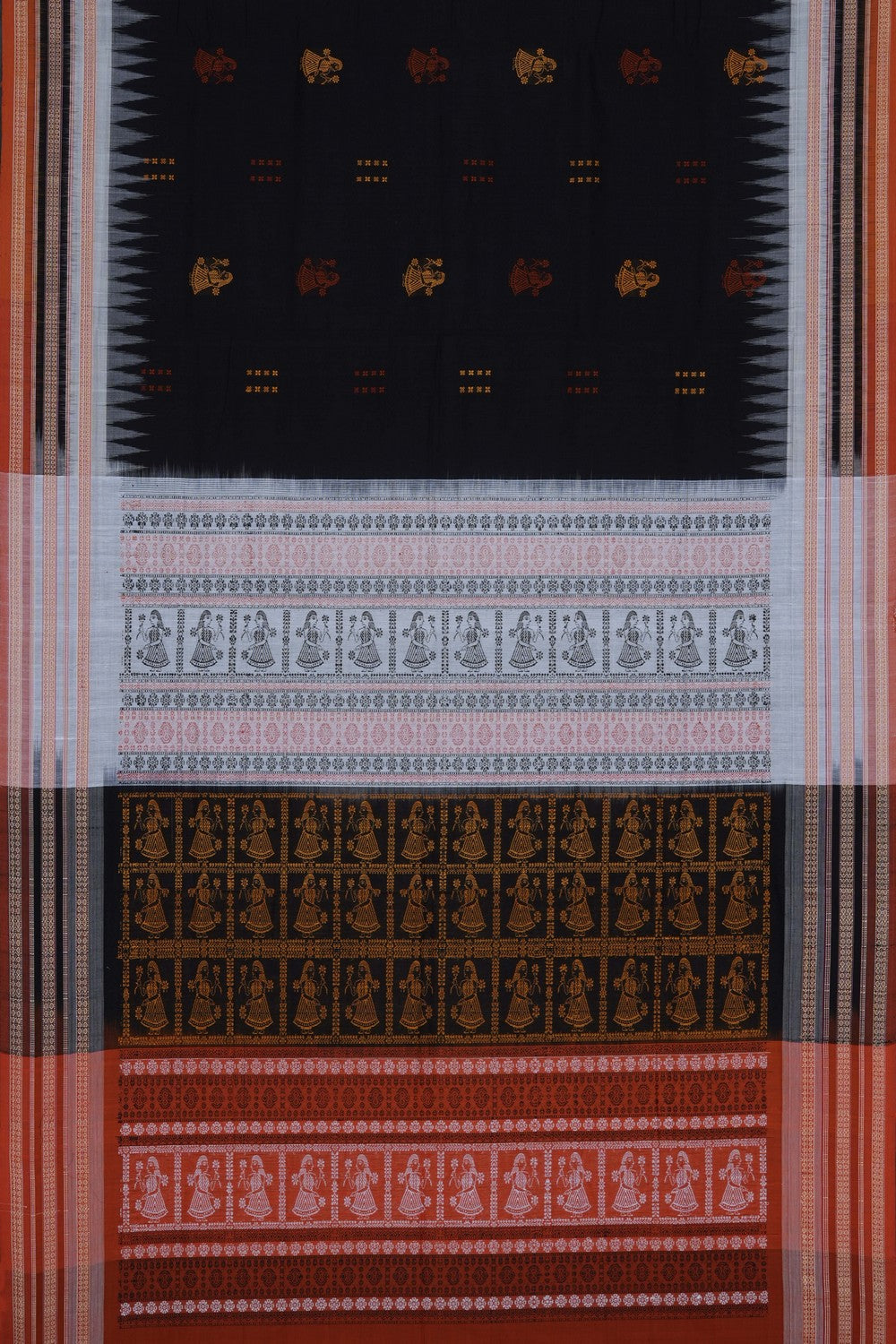 Image of Black Sambalpuri Cotton Saree