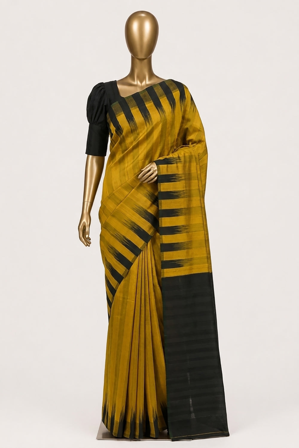 Image of Dupion Silk Yellow Saree