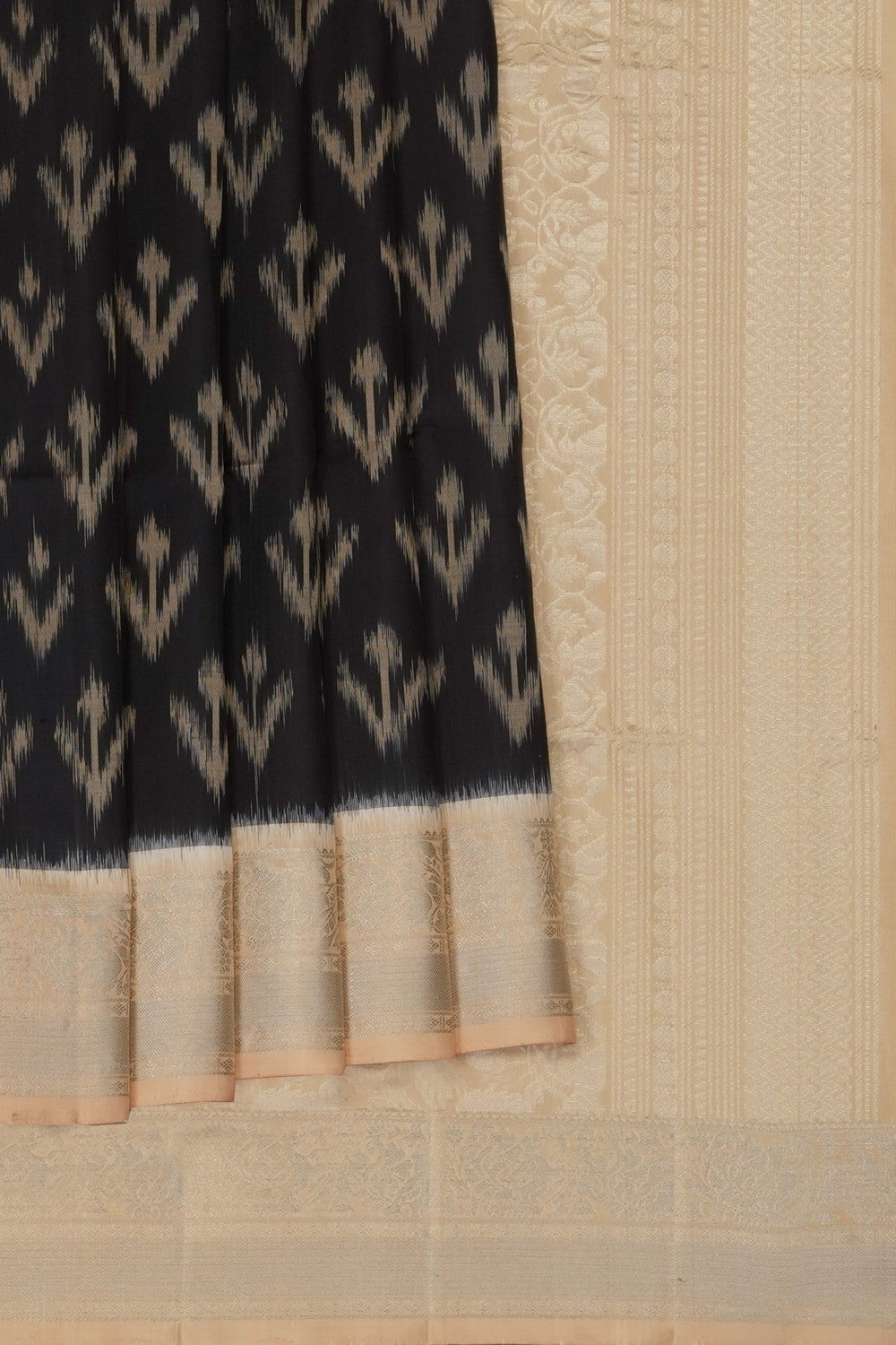 Image of South Silk Ikat Fusion Saree