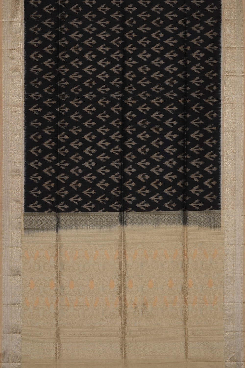 Image of South Silk Ikat Fusion Saree