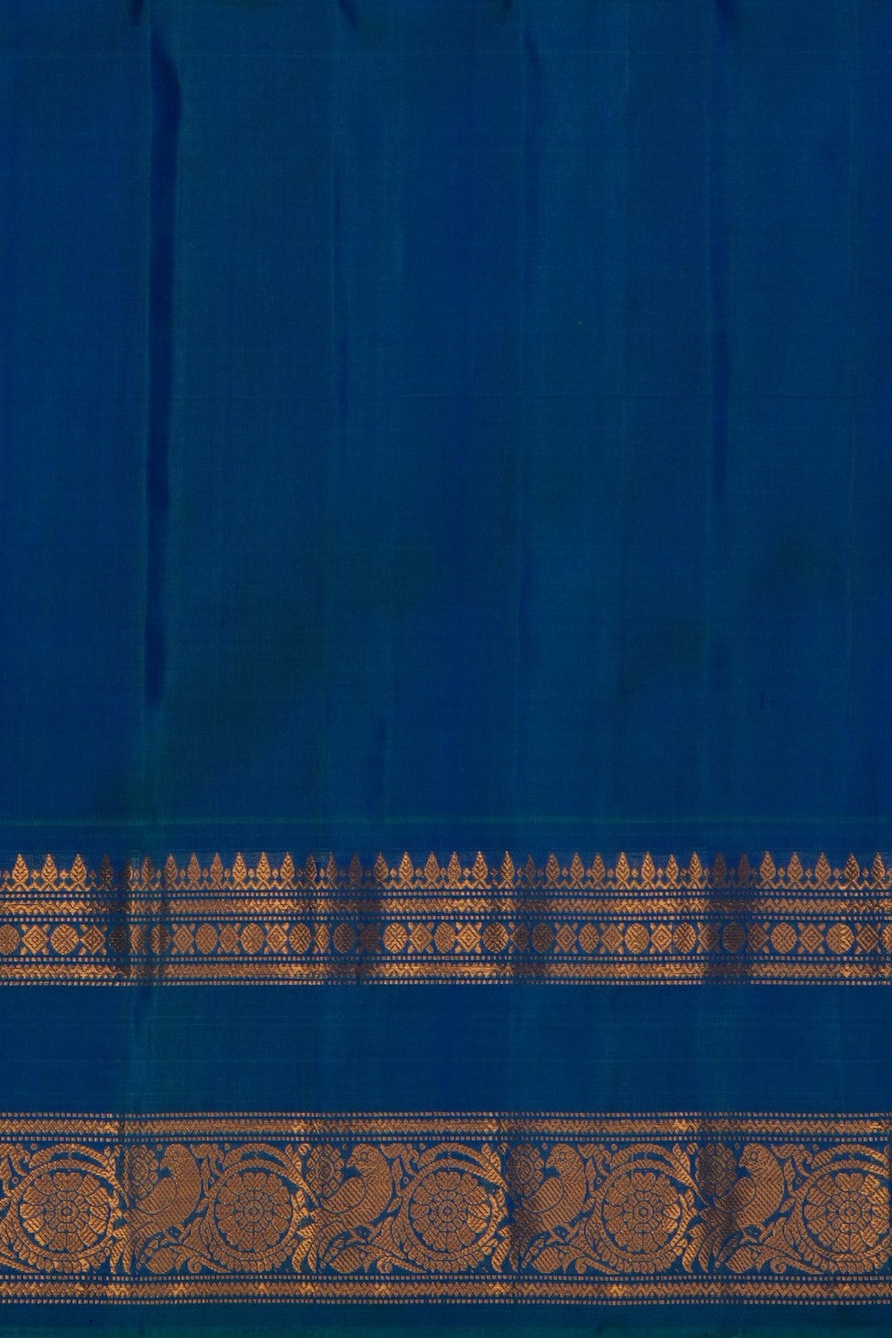 Image of Royal Blue Gadwal Silk Kattam Saree